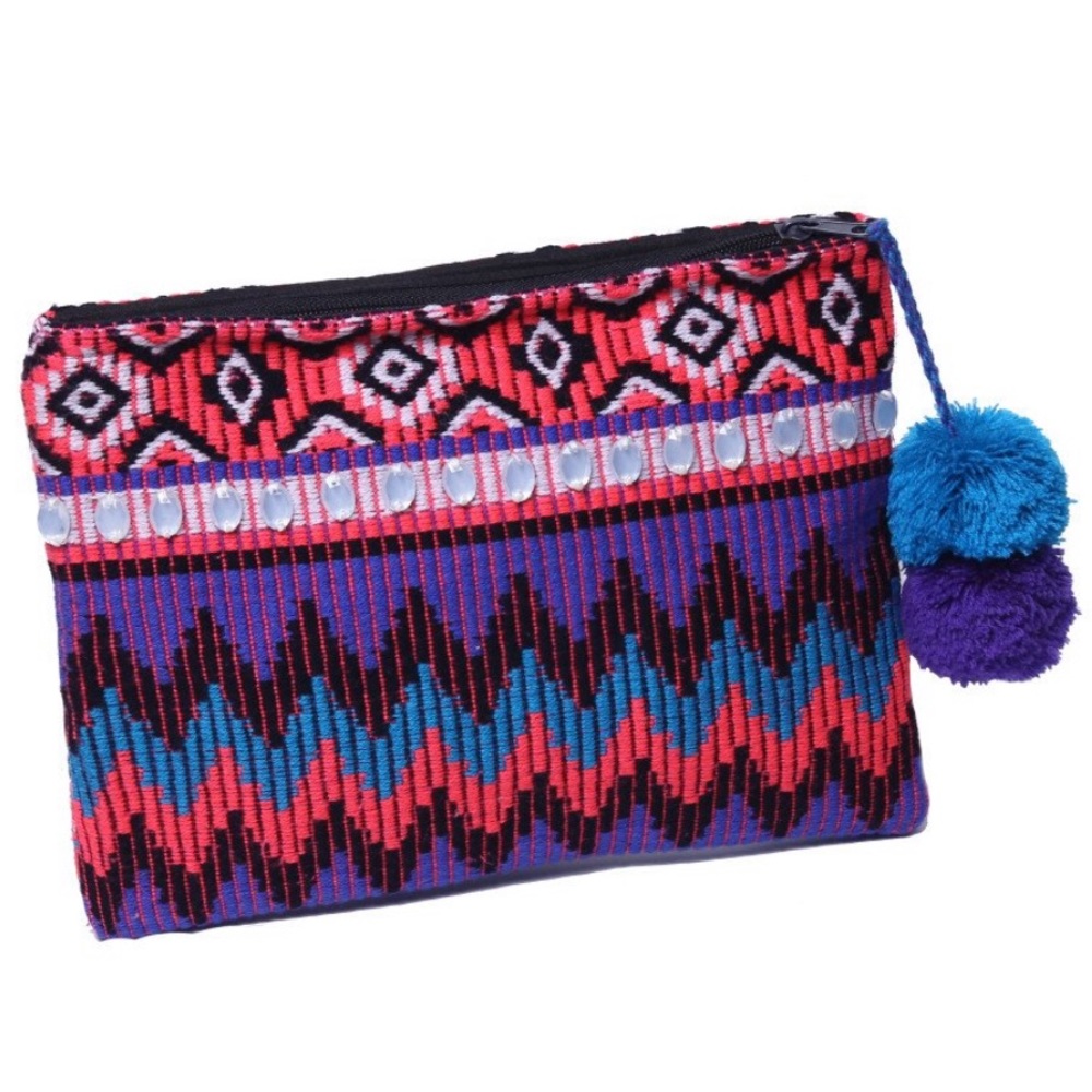 Ale by Alessandra Purple Reign Crochet Pom Clutch